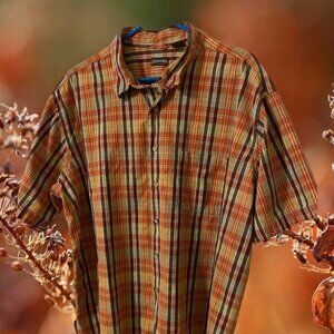 St. John's Bay Plaid Collar Short Sleeve